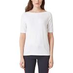 Reduzierte Weiße Halblangärmelige s.Oliver U-Boot-Ausschnitt T-Shirts aus Viskose enganliegend für Damen Größe XS 