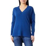Reduzierte Blaue s.Oliver V-Ausschnitt Kaschmir-Pullover aus Wolle für Damen Größe S 