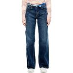Blaue s.Oliver Bootcut Jeans mit Reißverschluss aus Baumwolle für Damen Größe S Weite 32 