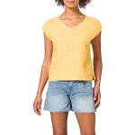 Reduzierte Gelbe s.Oliver V-Ausschnitt T-Shirts aus Baumwolle für Damen Größe L 