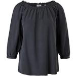 Reduzierte Blaue Langärmelige s.Oliver U-Boot-Ausschnitt T-Shirts mit Rüschen für Damen Größe M 
