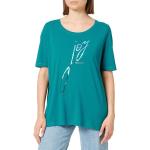 Reduzierte Petrolfarbene Kurzärmelige s.Oliver T-Shirts für Damen Größe L 