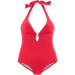 Rote Neckholder Badeanzüge aus Polyamid ohne Bügel für Damen Größe S 