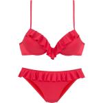 Rote Push Up Bikinis aus Polyamid mit Bügel für Damen Größe XS 