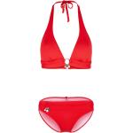 Rote Neckholder-Bikinis aus Polyamid ohne Bügel für Damen Größe XS 