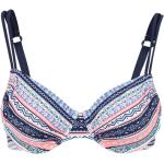 Marineblaue Ethno Bikini-Tops mit Bügel für Damen Größe S 
