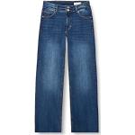 Blaue s.Oliver Denim Straight Leg Jeans mit Reißverschluss aus Baumwolle für Damen Größe S Weite 40 