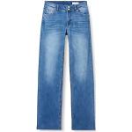 Blaue s.Oliver Straight Leg Jeans mit Reißverschluss aus Baumwolle für Damen Größe S 