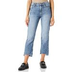 Reduzierte Hellblaue s.Oliver Straight Leg Jeans mit Reißverschluss aus Baumwolle für Damen Größe XL 