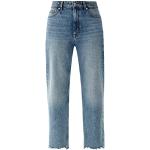 Reduzierte Hellblaue s.Oliver Denim Straight Leg Jeans mit Reißverschluss aus Baumwolle für Damen Größe S 