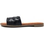 Schwarze s.Oliver Runde Mules aus Leder mit herausnehmbarem Fußbett für Damen Größe 38 mit Absatzhöhe bis 3cm 