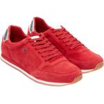 Rote Runde Low Sneaker mit Schnürsenkel aus Leder für Damen Größe 39 