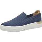 Marineblaue Slip-on Sneaker ohne Verschluss aus Textil für Damen Größe 41 mit Absatzhöhe bis 3cm 