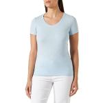 Reduzierte Blaue Melierte Kurzärmelige s.Oliver U-Ausschnitt T-Shirts aus Jersey für Damen Größe L 