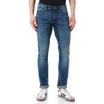 Dunkelblaue s.Oliver Tapered Jeans mit Reißverschluss aus Baumwollmischung für Herren Größe S Weite 29 