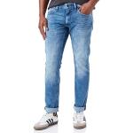 Blaue s.Oliver Slim Fit Jeans mit Reißverschluss aus Baumwollmischung für Herren Größe S Weite 28 
