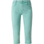 Petrolfarbene Unifarbene s.Oliver Capri-Jeans mit Reißverschluss aus Baumwollmischung für Damen Größe M 