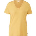 Gelbe s.Oliver Nachhaltige V-Ausschnitt T-Shirts aus Jersey für Damen Größe XS 