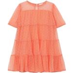Orange s.Oliver Junior Kinderkleider mit Ärmeln mit Volants mit Knopf aus Mesh für Mädchen Größe 122 