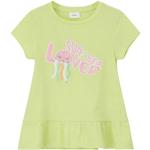 Grüne Kurzärmelige s.Oliver Junior Girls Pailletten Shirts für Kinder mit Pailletten aus Jersey für Mädchen Größe 134 