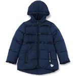 Blaue Gesteppte s.Oliver Kinderkapuzenmäntel mit Rüschen mit Reißverschluss aus Fleece für Mädchen Größe 122 für den für den Winter 