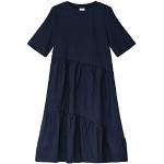Reduzierte Blaue Kurzärmelige s.Oliver Junior Midi Volantkleider für Kinder & Kinderstufenkleider mit Volants aus Popeline für Mädchen Größe 152 