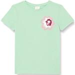 Grüne s.Oliver Junior Pailletten Shirts für Kinder mit Pailletten aus Jersey für Mädchen Größe 134 