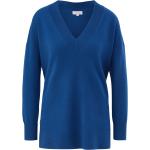 Blaue s.Oliver Nachhaltige V-Ausschnitt Kaschmir-Pullover aus Wolle für Damen Größe S 