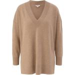 Braune s.Oliver Nachhaltige V-Ausschnitt Kaschmir-Pullover aus Wolle für Damen Größe XS 