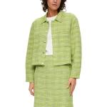 Hellgrüne s.Oliver Boucle-Jacken mit Knopf aus Bouclé für Damen Größe S 