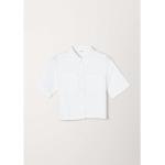 Reduzierte Weiße Kurzärmelige s.Oliver Shirts mit Tasche aus Baumwolle trocknergeeignet für Damen Größe XL 