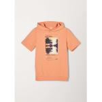 Orange Kurzärmelige s.Oliver Kinderkapuzenshirts aus Jersey 