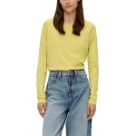 Gelbe Langärmelige s.Oliver T-Shirts aus Baumwollmischung für Damen Größe M 