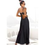 Schwarze Sexy s.Oliver Maxi Sommerkleider aus Viskose für Damen Größe XS für den für den Sommer 