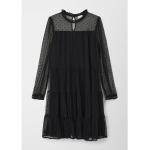 Schwarze Langärmelige s.Oliver Mini Minikleider für Kinder & kurze Kinderkleider mit Rüschen aus Mesh für Mädchen Größe 170 