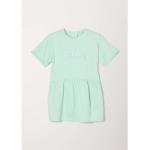 Reduzierte Aquablaue Kurzärmelige s.Oliver Mini Jerseykleider für Kinder mit Volants aus Jersey trocknergeeignet für Mädchen Größe 134 