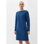 Reduzierte Blaue Langärmelige s.Oliver Mini U-Boot-Ausschnitt Sweatkleider aus Baumwollmischung für Damen Übergrößen 