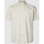 Offwhitefarbene Kurzärmelige s.Oliver Kentkragen Hemden mit Kent-Kragen aus Baumwolle für Herren Größe 3 XL 