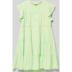 Hellgrüne s.Oliver RED LABEL Kinderkleider mit Volants aus Viskose für Mädchen Größe 122 