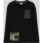 Reduzierte Schwarze Langärmelige s.Oliver RED LABEL Printed Shirts für Kinder & Druck-Shirts für Kinder aus Baumwolle für Jungen Größe 116 für den für den Herbst 