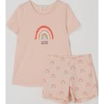 Rosa s.Oliver RED LABEL Kurze Kinderschlafanzüge aus Baumwolle für Mädchen Größe 104 