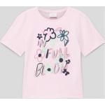 Hellrosa Blumenmuster s.Oliver RED LABEL Kinder T-Shirts aus Baumwolle für Mädchen Größe 116 