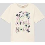 Weiße Blumenmuster s.Oliver RED LABEL Kinder T-Shirts aus Baumwolle für Mädchen Größe 116 