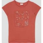 Korallenrote s.Oliver RED LABEL Kinder T-Shirts aus Baumwolle für Mädchen Größe 128 