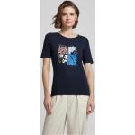 Marineblaue s.Oliver RED LABEL T-Shirts aus Baumwollmischung für Damen Größe S 