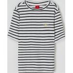 Offwhitefarbene Gestreifte s.Oliver RED LABEL Kinder T-Shirts aus Viskose für Mädchen Größe 140 