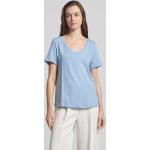 Blaue s.Oliver RED LABEL V-Ausschnitt T-Shirts aus Baumwolle für Damen Größe XS 