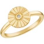 Goldene s.Oliver Runde Vergoldete Ringe vergoldet mit Zirkonia für Damen 