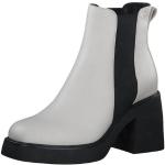 Reduzierte Weiße Casual s.Oliver Runde Blockabsatz Ankle Boots & Klassische Stiefeletten in Normalweite aus Textil für Damen Größe 42 