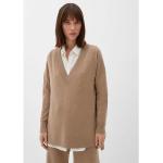 Reduzierte Braune Langärmelige s.Oliver V-Ausschnitt Kaschmir-Pullover aus Wolle für Damen Größe XS für den für den Herbst 